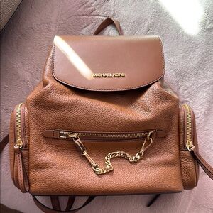 MICHAEL Michael Kors Brown Backpack with Gold Hardware
